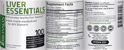 Photo of the Bronson Liver Essentials label