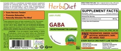 Photo of the Herbadiet GABA label