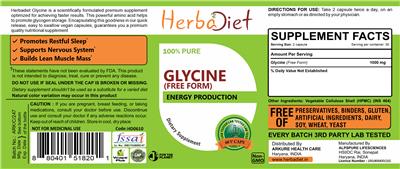 Photo of the Herbadiet Glycine (Free Form) label