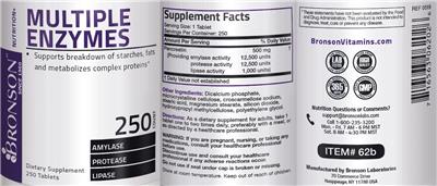 Photo of the Bronson Multiple Enzymes label