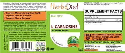Photo of the Herbadiet L-Carnosine label