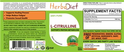 Photo of the Herbadiet L-Citrulline label