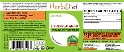 Photo of the Herbadiet L-Phenylalanine label