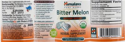Photo of the Himalaya Bitter Melon label