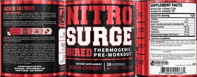 Photo of the Jacked Factory Nitrosurge Shred Black Cherry label