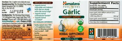 Photo of the Himalaya Garlic label