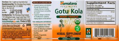 Photo of the Himalaya Gotu Kola label