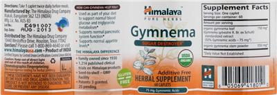 Photo of the Himalaya Gymnema label
