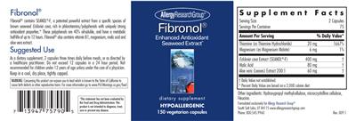 Photo of the Allergy Research Group Fibronol label