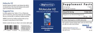 Photo of the Allergy Research Group Molecular H2 label