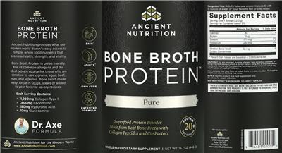 Photo of the Ancient Nutrition Bone Broth Protein Pure label