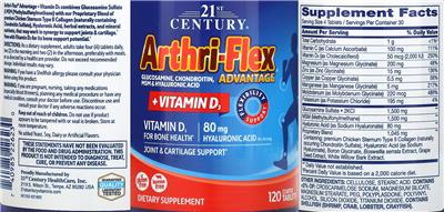 Photo of the 21st Century Arthri-Flex Advantage + Vitamin D3 label