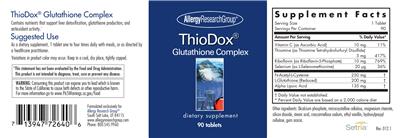 Photo of the Allergy Research Group ThioDox Glutathione Complex label