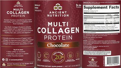 Photo of the Ancient Nutrition Multi Collagen Protein Chocolate label