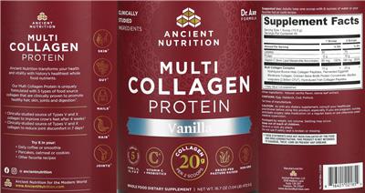 Photo of the Ancient Nutrition Multi Collagen Protein Vanilla label
