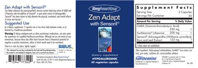 Photo of the Allergy Research Group Zen Adapt with Sensoril label