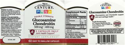 Photo of the 21st Century Glucosamine 500 mg Chondroitin 400 mg label