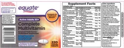 Photo of the Equate Complete Multivitamin label