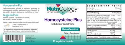 Photo of the NutriCology Homocysteine Plus label