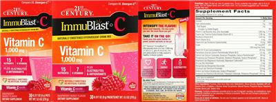 ImmuBlast C Raspberry Burst Flavor のラベル画像（NIH DSLD）