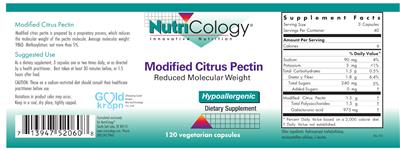 Photo of the NutriCology Modified Citrus Pectin label