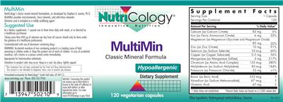 Photo of the NutriCology MultiMin label