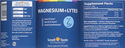 Photo of the Smell Taste Technology Magnesium+Lytes label