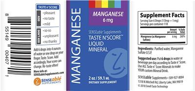 Taste N'Score Liquid Manganese 6 mg