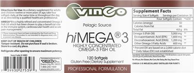 Photo of the Vinco hiMEGA 3 label