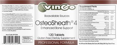 Photo of the Vinco OsteoSheath 4 label