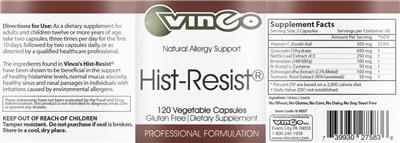 Photo of the Vinco Hist-Resist label