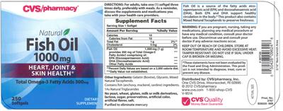 Photo of the CVS Pharmacy Natural Fish Oil 1000 mg label