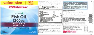 Photo of the CVS Pharmacy Natural Fish Oil 1200 mg label
