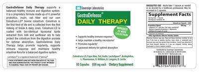 Photo of the Sovereign Laboratories GastroDefense Daily Therapy label