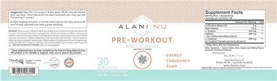 Photo of the Alani Nu Pre-Workout Arctic White label