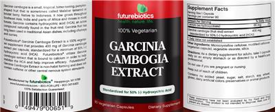 Photo of the Futurebiotics Garcinia Cambogia Extract label