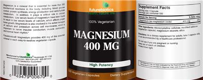 Photo of the Futurebiotics Magnesium 400 mg label