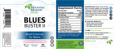 Photo of the Mountain Meadow Herbs Blues Buster II label