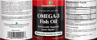 Photo of the Futurebiotics Omega-3 Fish Oil label