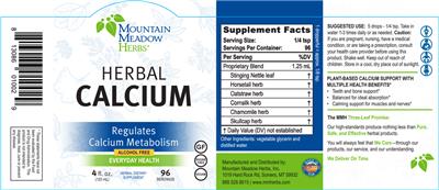 Photo of the Mountain Meadow Herbs Herbal Calcium label