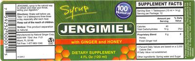 Photo of the Jengimiel Jengimiel Syrup with Ginger and Honey label