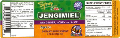 Photo of the Jengimiel Children Jengimiel Syrup with Ginger, Honey and Aloe label