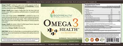 Photo of the BodyHealth Omega 3 Health label