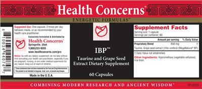 Photo of the Health Concerns IBP label