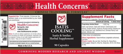 Photo of the Health Concerns Isatis Cooling label