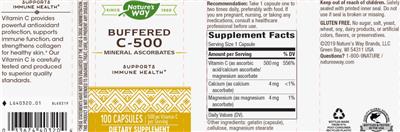 Photo of the Nature's Way Buffered C-500 label