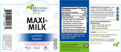 Photo of the Mountain Meadow Herbs Maxi-Milk label