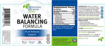 Photo of the Mountain Meadow Herbs Water Balancing Formula label