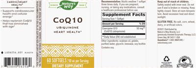 Photo of the Nature's Way CoQ10 50 mg label