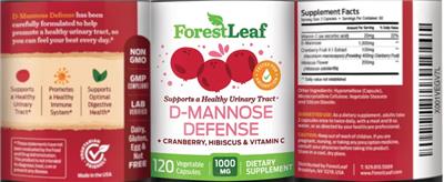 Photo of the ForestLeaf D-Mannose Defense 1000 mg label